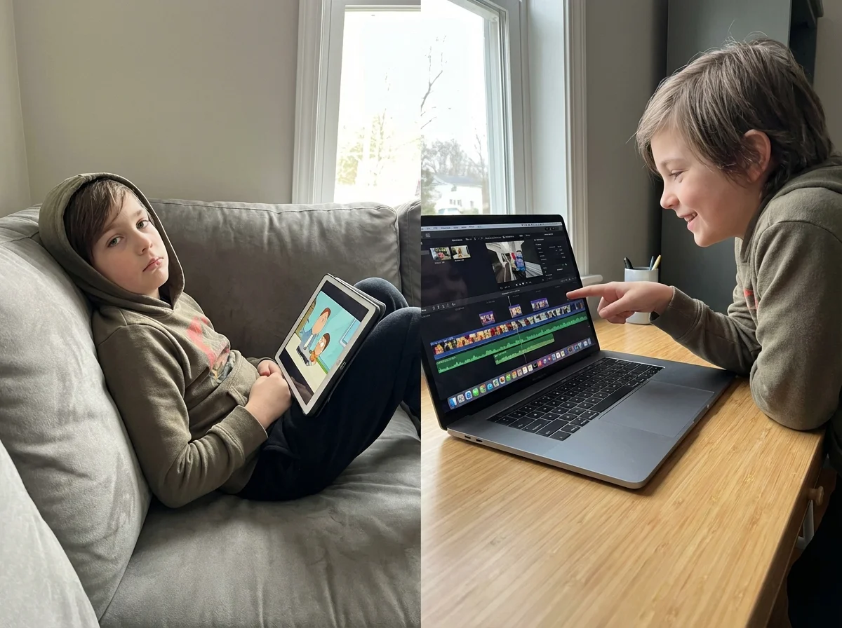Kids content creation instead of consumption - passive watching vs active creating