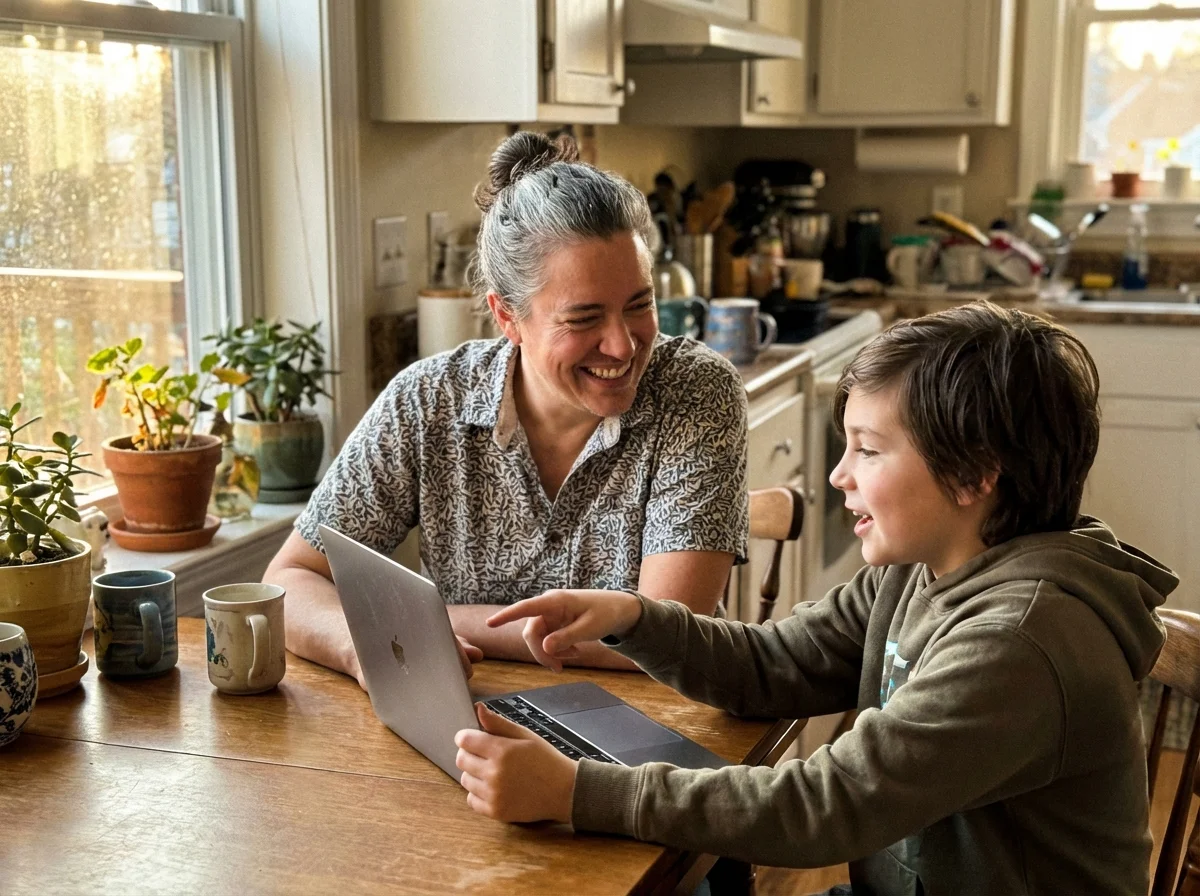 Parent supporting kid's content creation journey