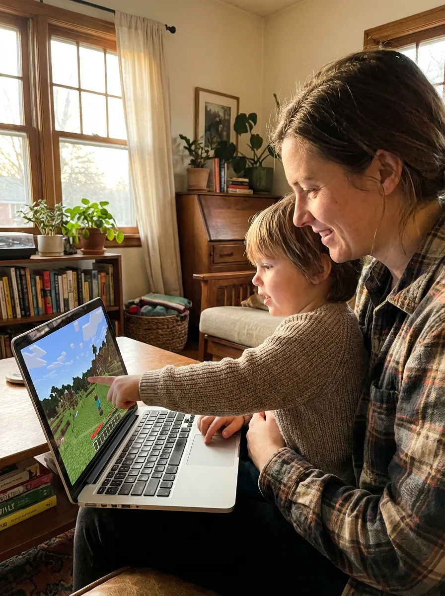 Parent-child connection through Minecraft conversations