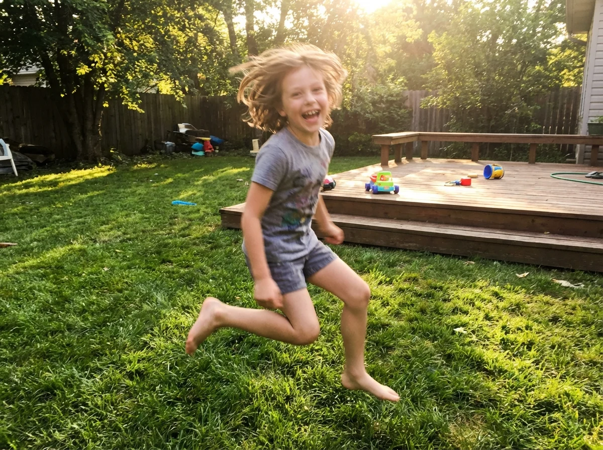 Child transitioning from screen time to physical activity showing dopamine bridge concept